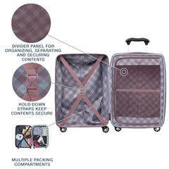 Travelpro Maxlite 5 Hardside Spinner Wheel Luggage Dusty Rose Checked Medium 25 Inch U1