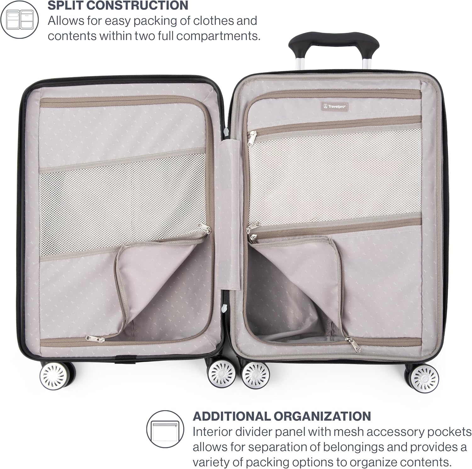 Travelpro Pathways 3 Hardside Expandable Luggage, 8 Spinner Wheels, Lightweight Hard Shell Suitcase ( Black Knight , Carry On 21 Inch ) Black Knight Carry On 21 Inch U2