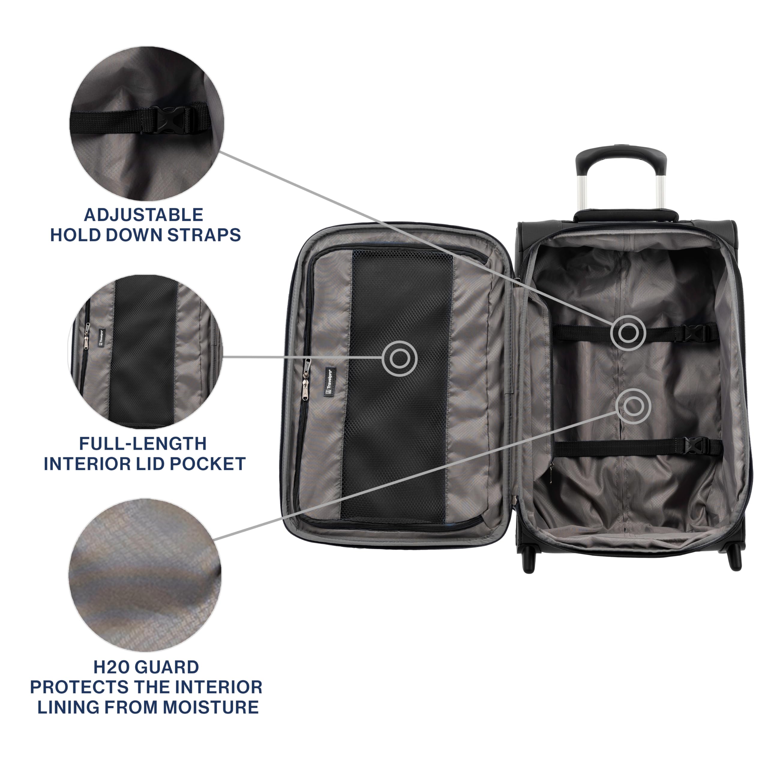 Travelpro Tourlite Softside 22" Expandable Carry-On Rollaboard (2-Wheel) Lightweight Luggage ( Black , Carry-on 22-Inch ) Black Carry On 22 Inch U26
