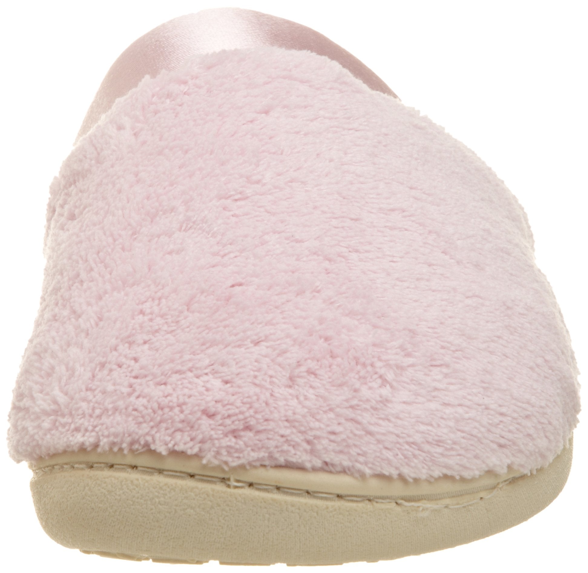 Isotoner Women's Microterry PillowStep Satin Cuff Clog Slippers ( Peony , 5.5-6 ) Peony 5 5 6 U1