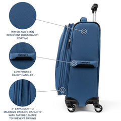 Travelpro Maxlite 5 Softside Expandable Luggage with 4 Spinner Wheels, Lightweight Suitcase, Men and Women ( Ensign Blue , Carry-on 21-Inch ) Ensign Blue Carry On 21 Inch U96