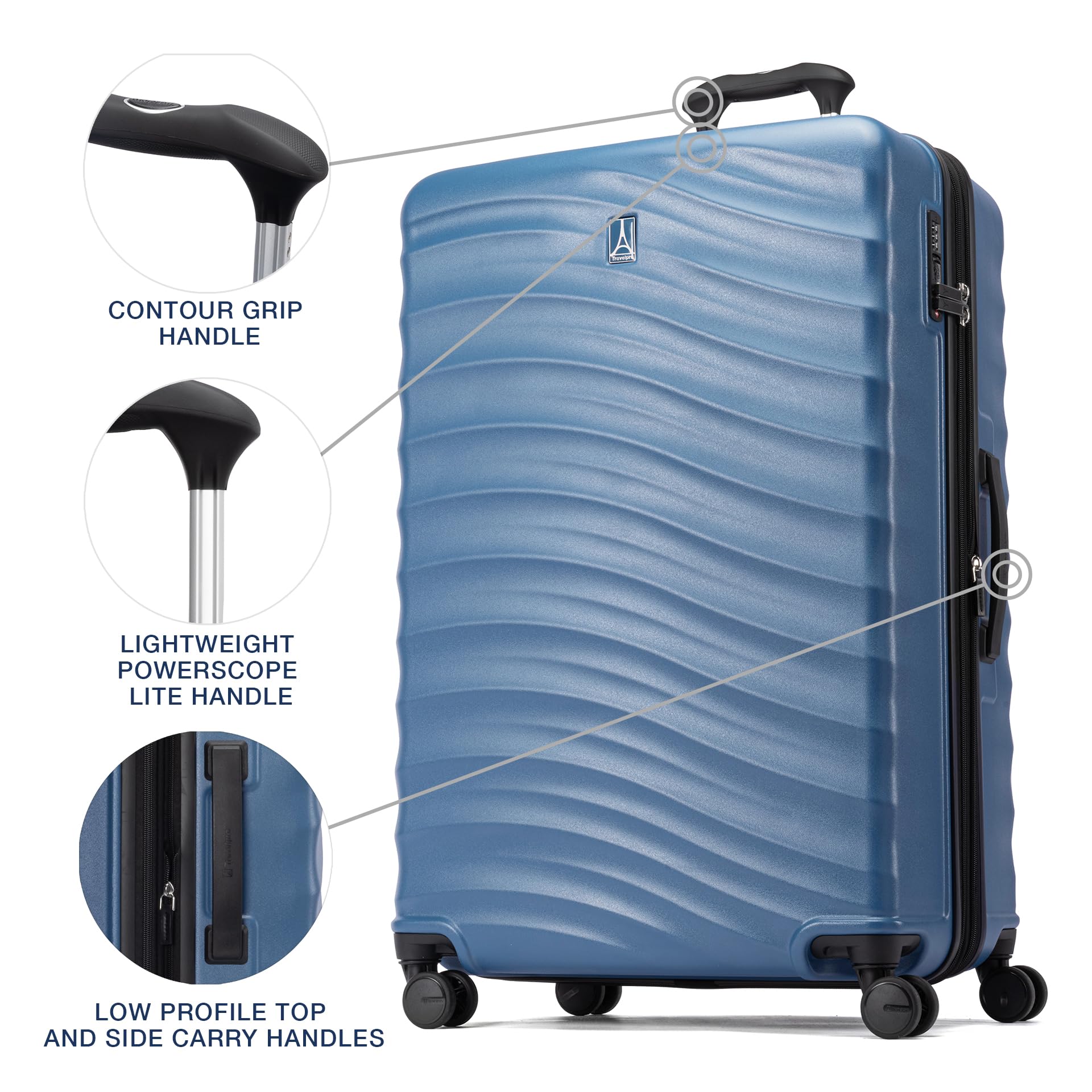 Travelpro Maxlite Air V2 Hardside Expandable Luggage, 8 Spinner Wheels, Lightweight Hard Shell Suitcase, TSA lock ( Ensign Blue , Checked Large 28-Inch ) Ensign Blue Checked Large 28 Inch U1