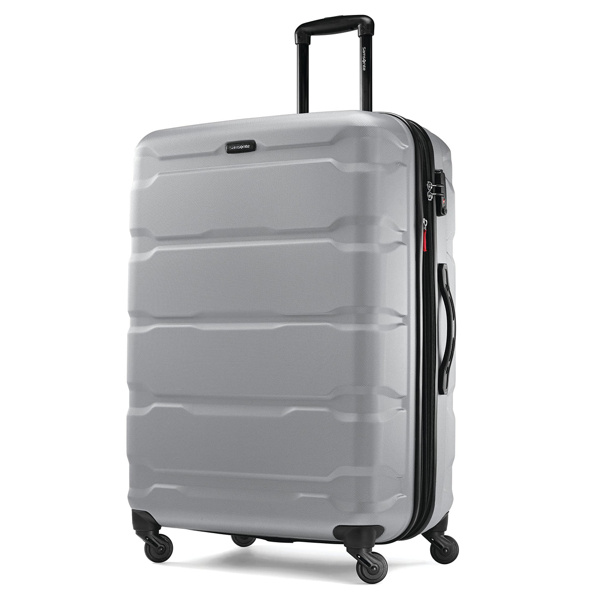 Samsonite Omni Pc Hardside Expandable Luggage with Spinner Wheels ( Silver , Checked-Large 28-Inch ) Silver Checked Large 28 Inch U10