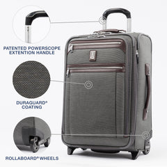 Travelpro Platinum Elite Softside Expandable Luggage, 2 Wheel Upright Suitcase, USB Port, Men and Women ( Vintage Grey , Carry On 22 Inch ) Vintage Grey Carry On 22 Inch U2