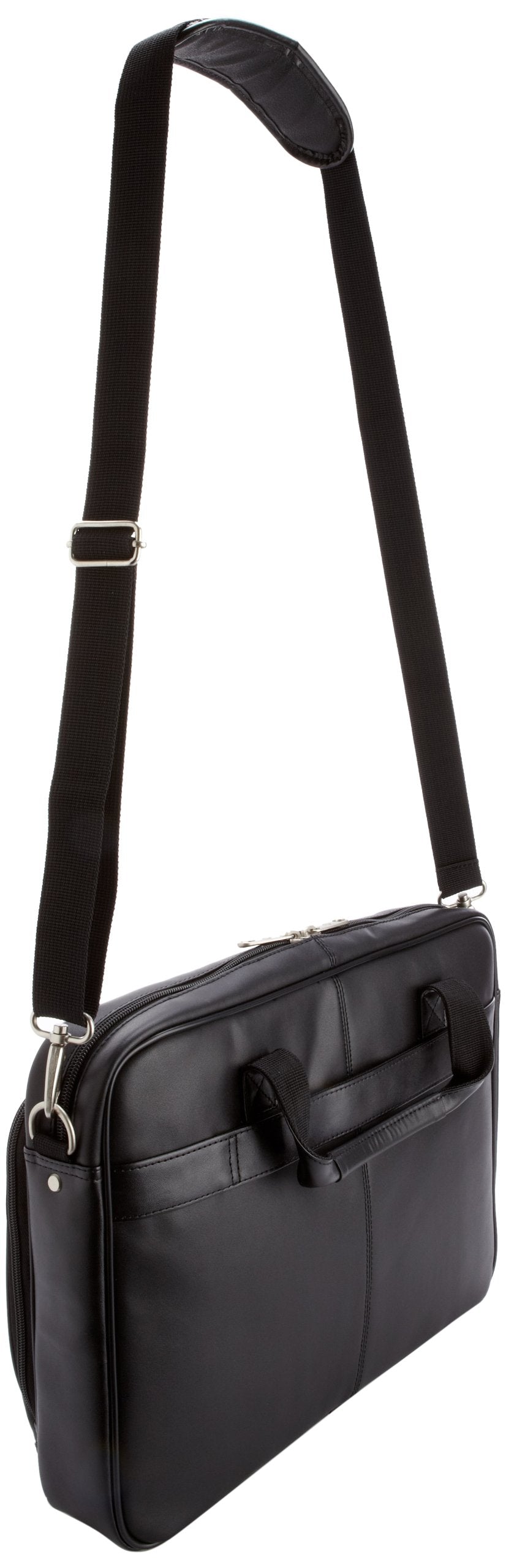 Samsonite Luggage Leather Slim Briefcase ( Black , 16" ) Black 16 U2