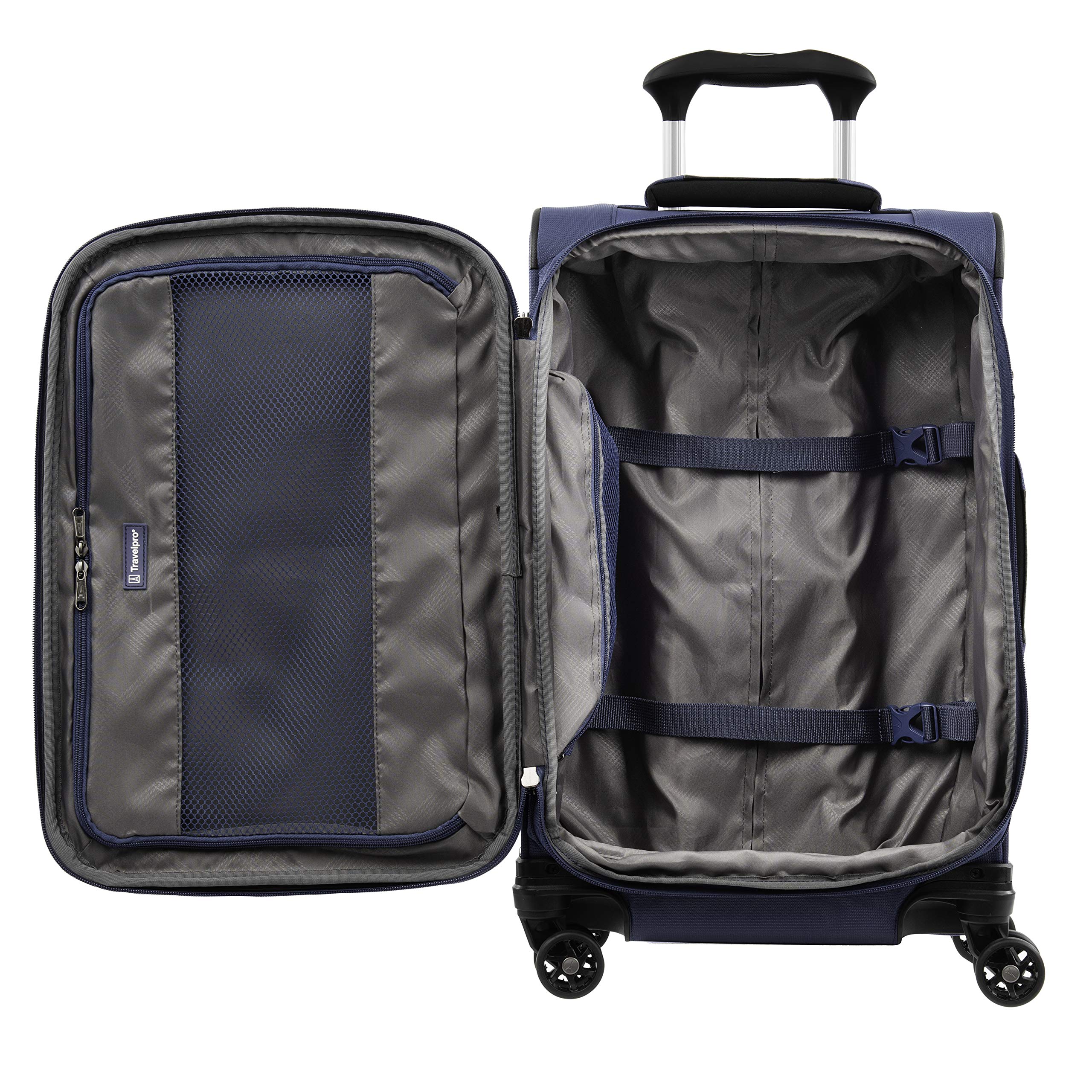 Travelpro Tourlite Softside Expandable Luggage with 4 Spinner Wheels, Lightweight Suitcase, Men and Women Blue Carry On 21 Inch U23