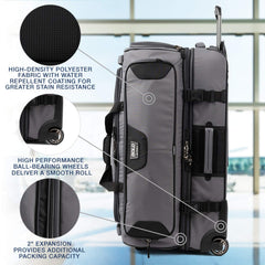 Travelpro Bold Drop Bottom Wheeled Rolling Duffel Bag ( Grey/Black , 30-Inch ) Grey/Black 30 Inch U5
