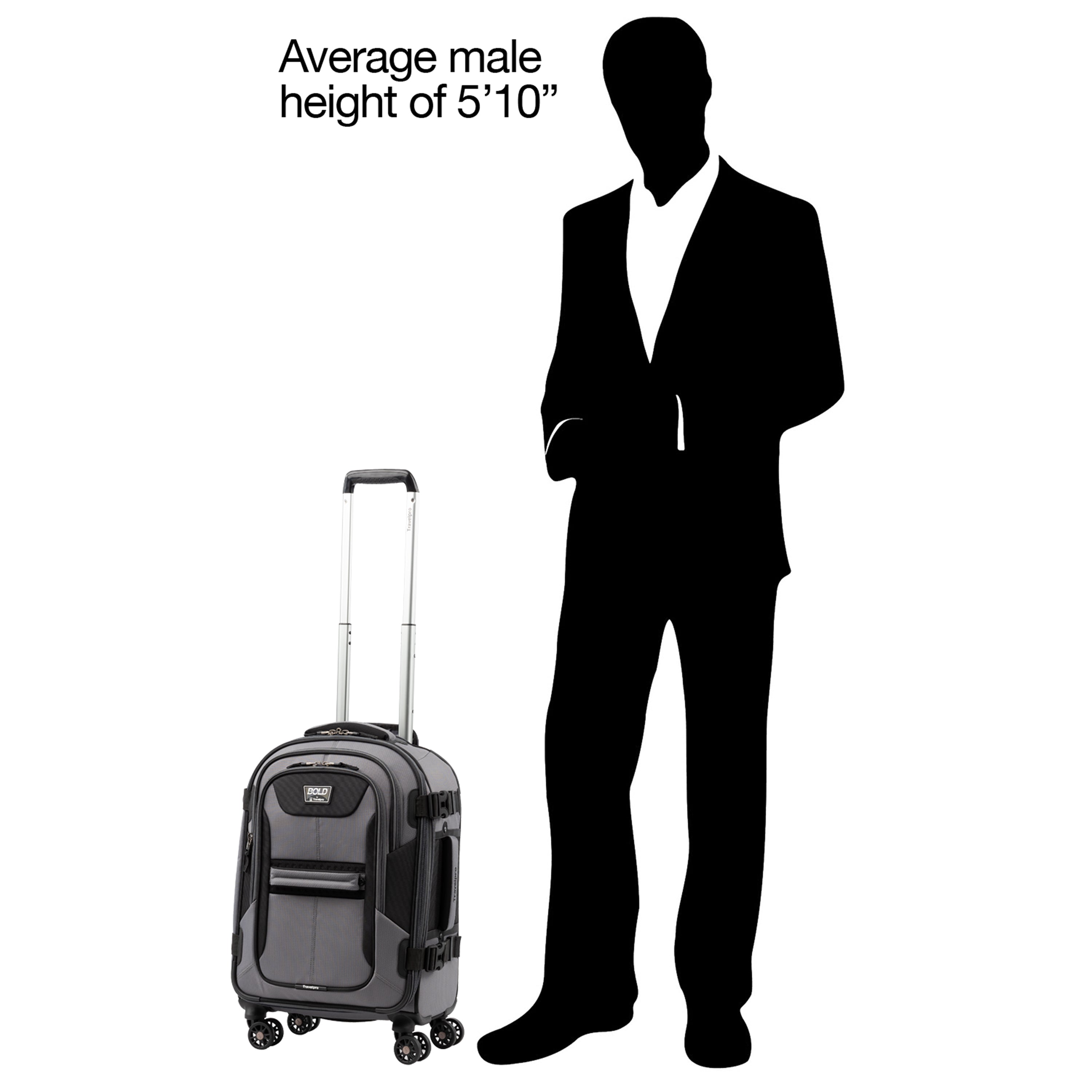Travelpro Bold-Softside Expandable Luggage with Spinner Wheels ( Grey/Black , Carry-On 21-Inch ) Grey/Black Carry On 21 Inch U4