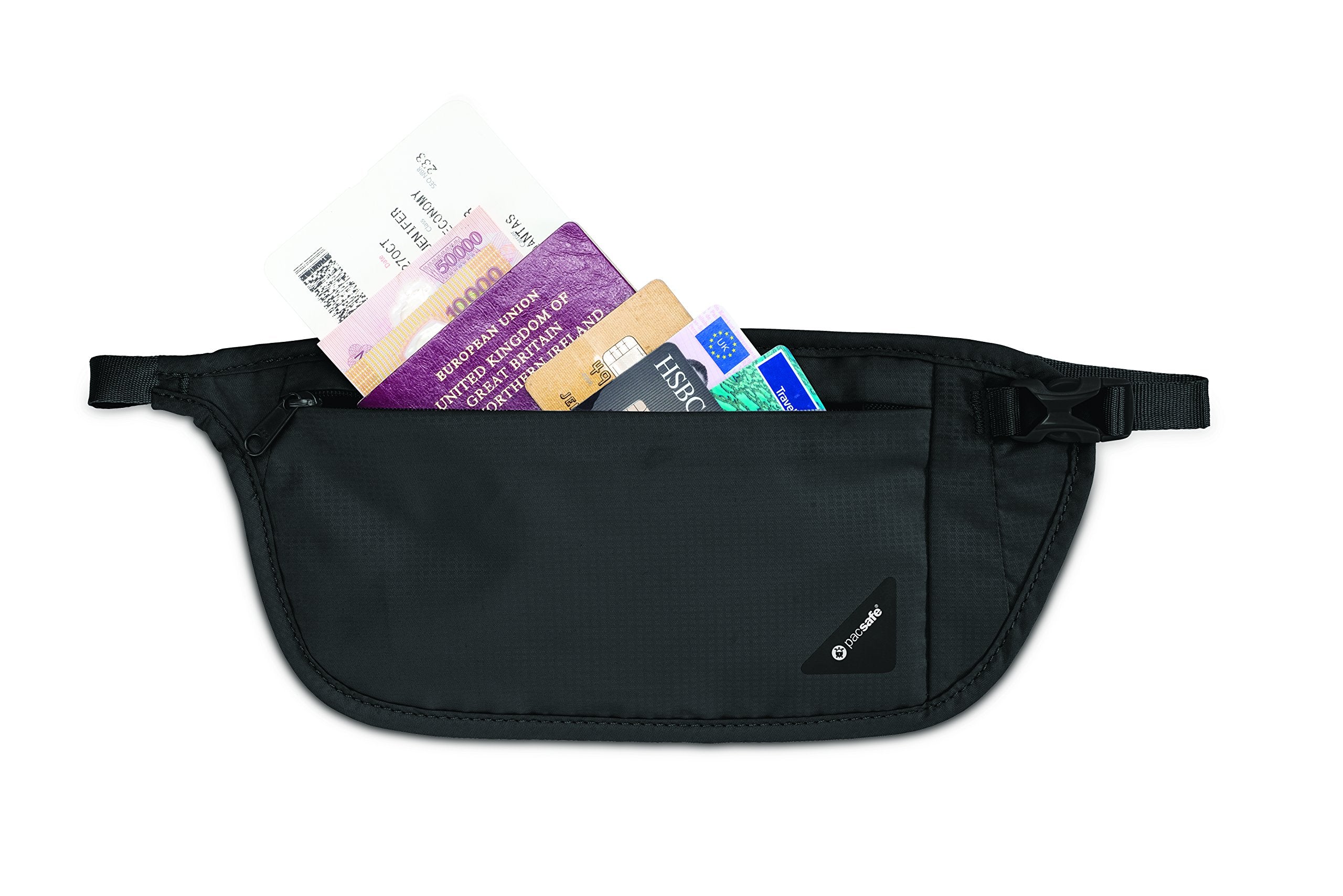 Pacsafe Coversafe V100 RFID Blocking Waist Wallet Black One Size U3