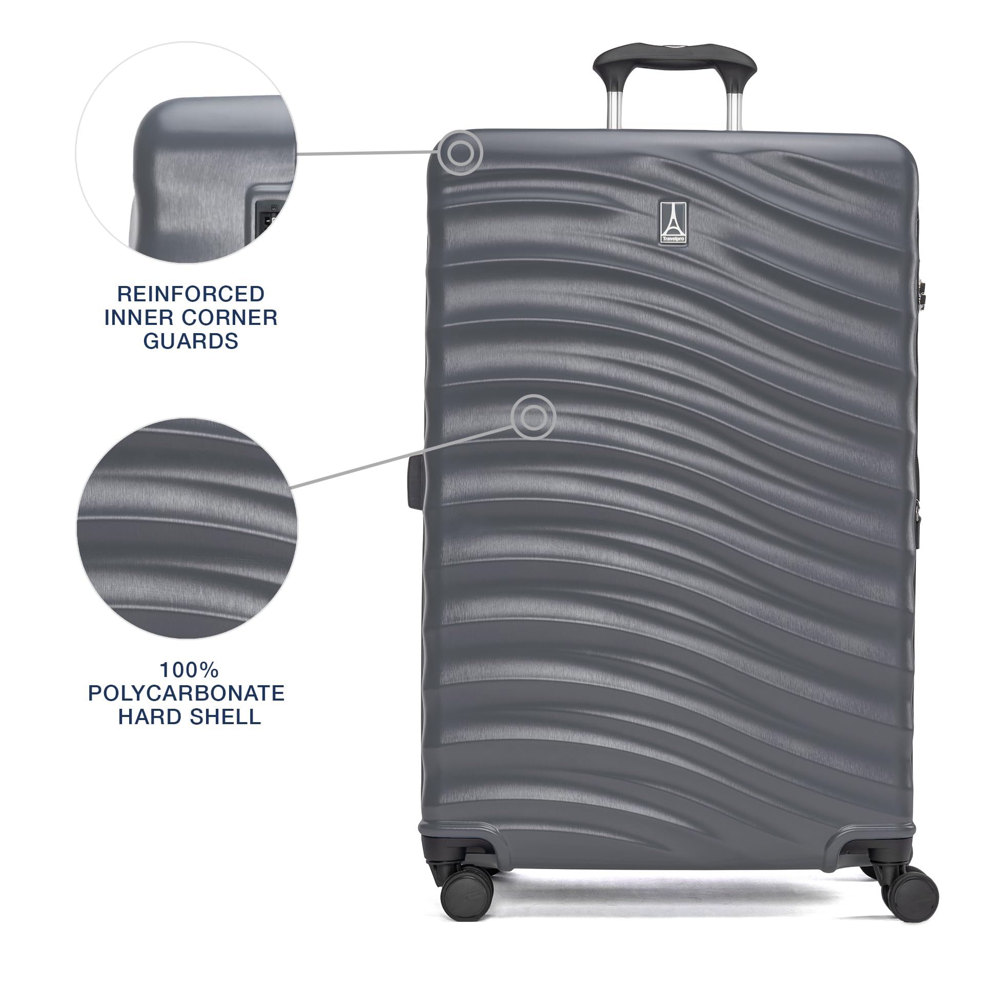 Travelpro Maxlite Air V2 Hardside Expandable Luggage, 8 Spinner Wheels, Lightweight Hard Shell Suitcase, TSA lock ( Shadow Grey , Checked Large 28-Inch ) Shadow Grey Checked Large 28 Inch U3