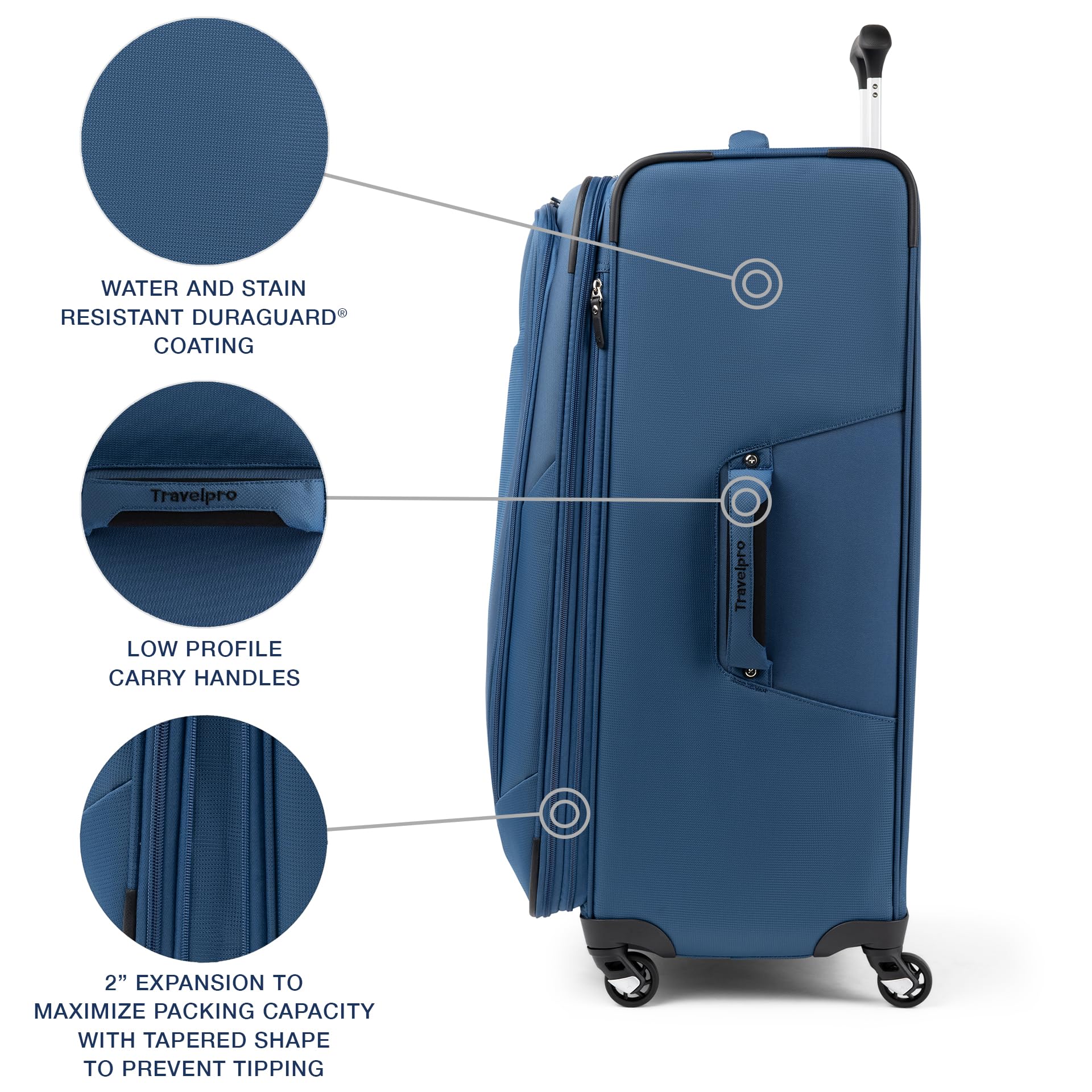 Travelpro Maxlite 5 Softside Expandable Luggage with 4 Spinner Wheels, Lightweight Suitcase, Men and Women ( Ensign Blue , Checked-Large 29-Inch ) Ensign Blue Checked Large 29 Inch U23