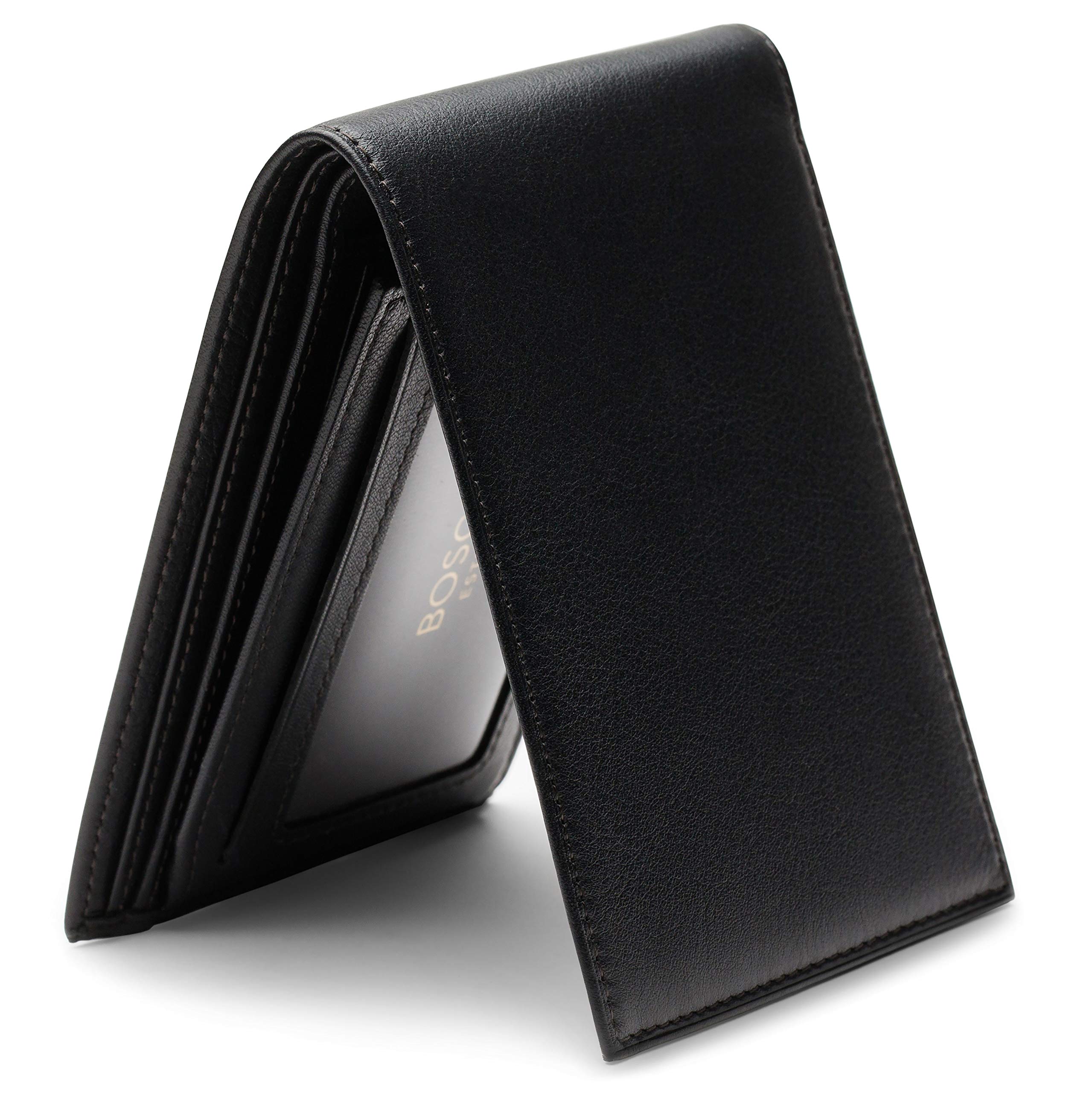 Bosca Nappa Vitello Collection - Continental ID Wallet ( Black , One Size ) Black One Size U2