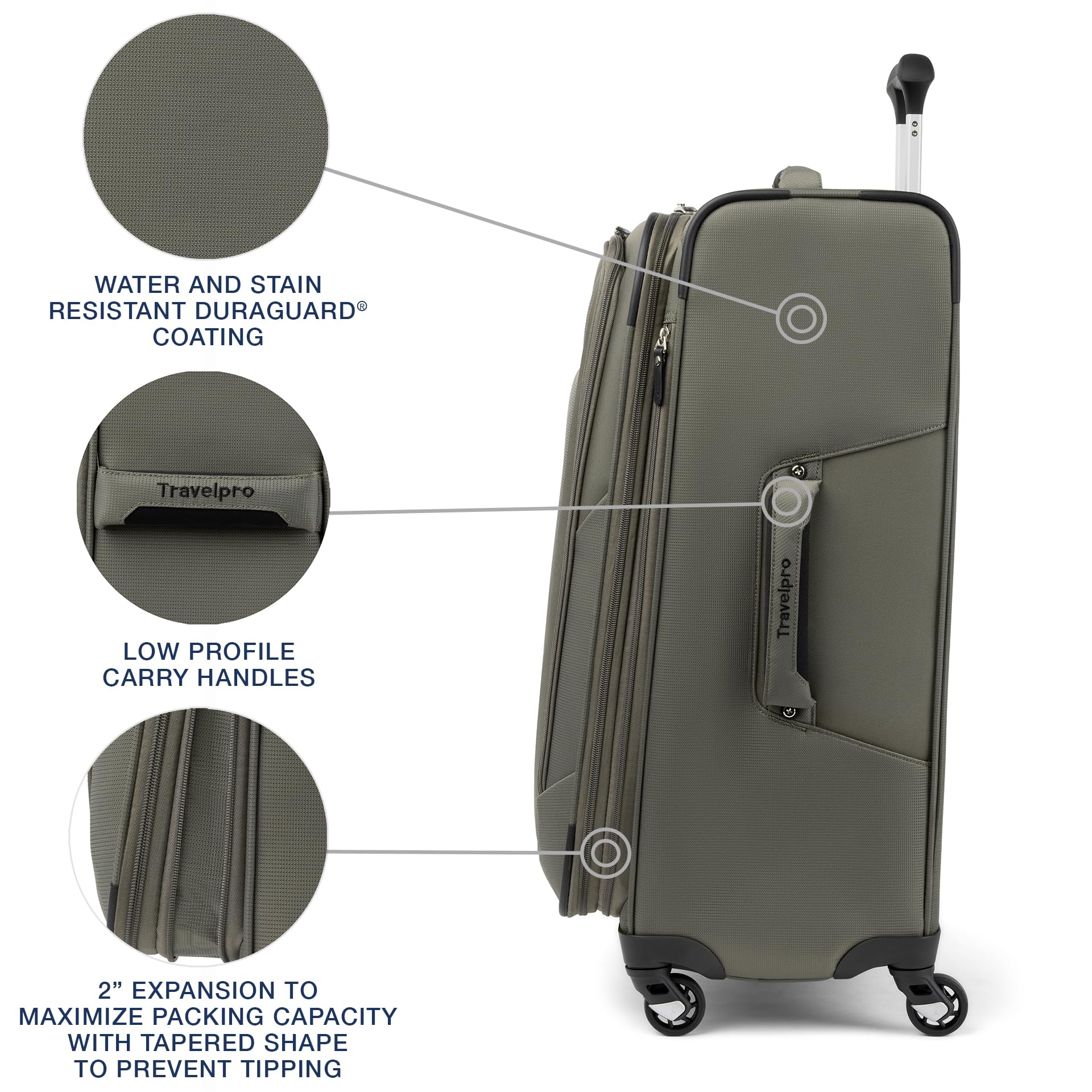 Travelpro Maxlite 5 Softside Expandable Luggage with 4 Spinner Wheels, Lightweight Suitcase, Men and Women ( Slate Green , Checked-Medium 25-Inch ) Slate Green Checked Medium 25 Inch U8