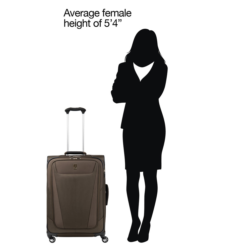 Travelpro Maxlite 5 Softside Expandable Luggage with 4 Spinner Wheels, Lightweight Suitcase, Men and Women Mocha Checked Medium 25 Inch U15