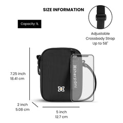 Sherpani Rogue, Mini Crossbody Bag, Shoulder Bag, Cross Body Purse, Crossbody Bags for Women, Travel Bag ( Raven , One Size ) Raven One Size U1