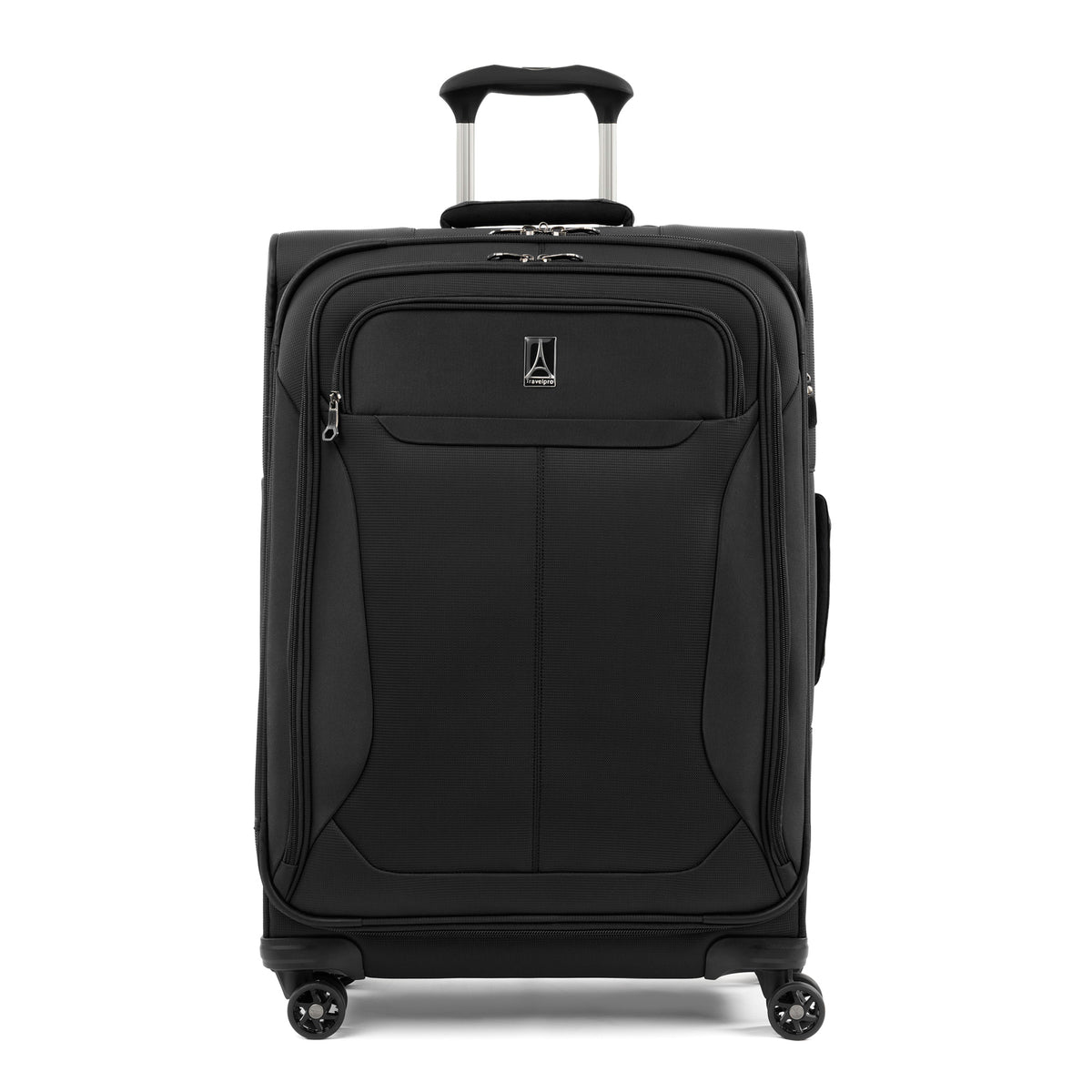 Travelpro Tourlite Softside 25" Expandable Luggage with 4 Spinner Wheels, Lightweight Suitcase, Checked Medium ( Black , Checked-Medium 25-Inch ) Black Checked Medium 25 Inch U22