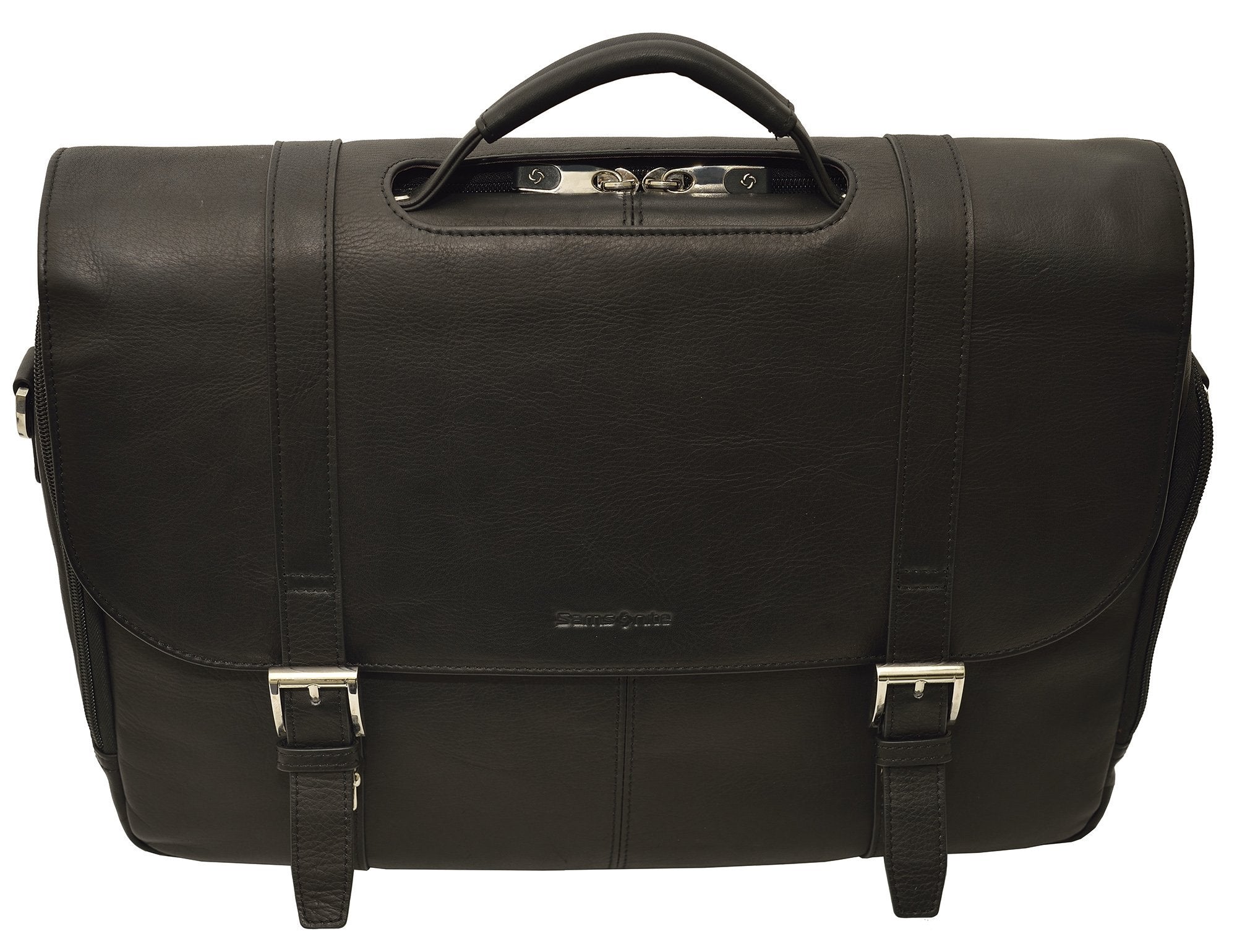 Samsonite Colombian Leather Flapover Case Black/Chrome One Size U2