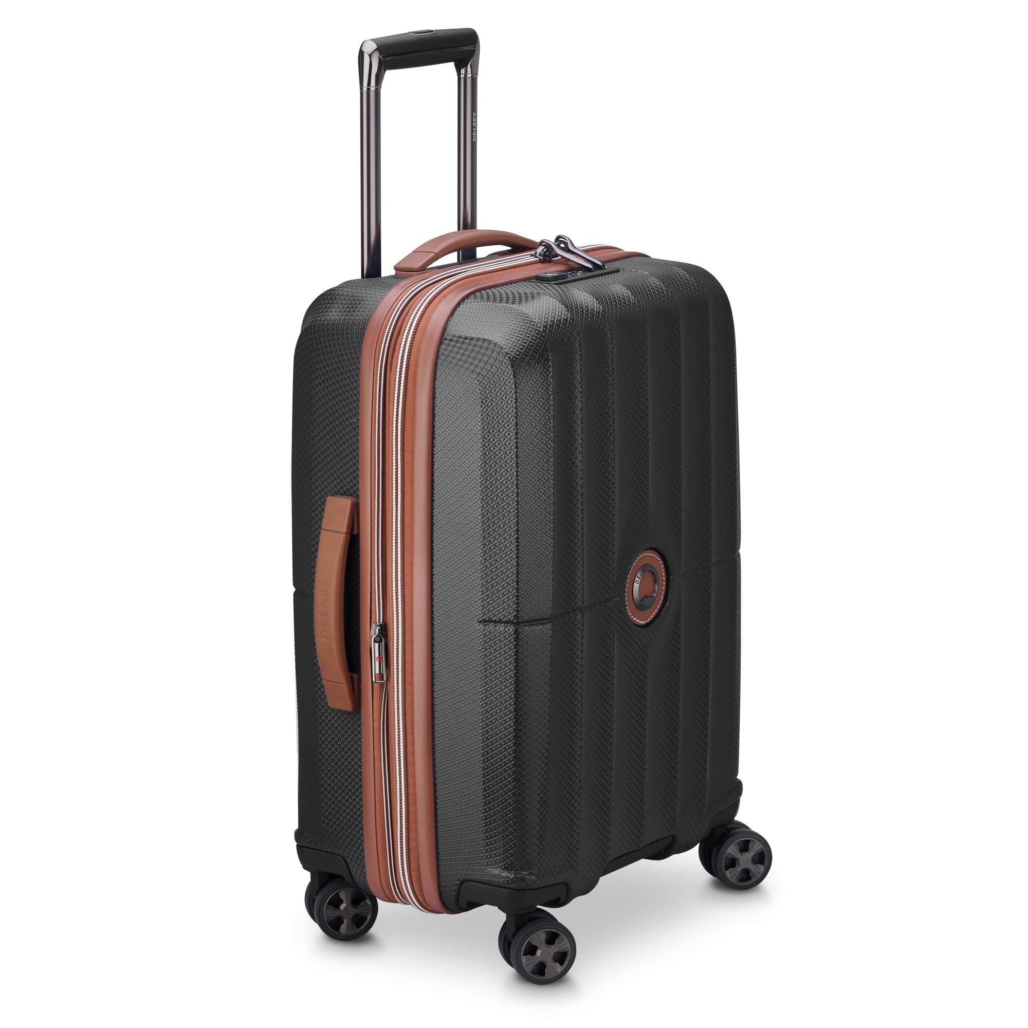 DELSEY Paris St. Tropez Hardside Expandable Luggage with Spinner Wheels Black Checked Large 28 Inch U2
