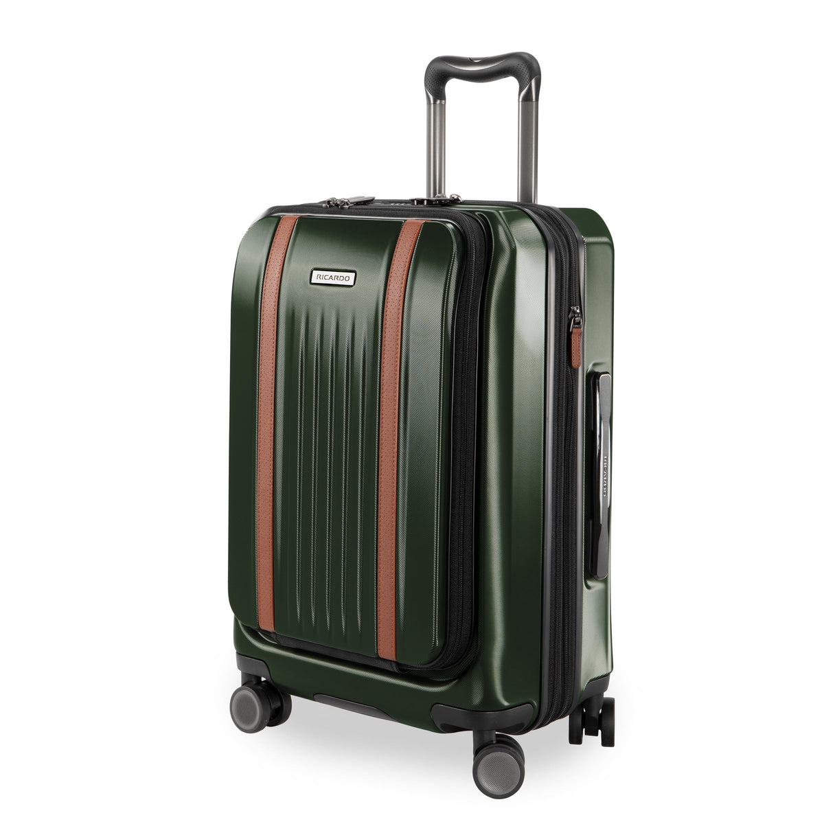Ricardo Beverly Hills Montecito 2.0 Hardside with Dual Spinning Wheels, Expandable with Comfort Grip for Easy Packing and Moving, Men and Women ( Hunter Green , Fast-Access Carry-On 20-Inch ) Hunter Green Fast Access Carry On 20 Inch U1