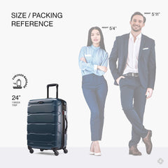 Samsonite Omni Pc Hardside Expandable Luggage with Spinner Wheels ( Teal , Checked-Medium 24-Inch ) Teal Checked Medium 24 Inch U10