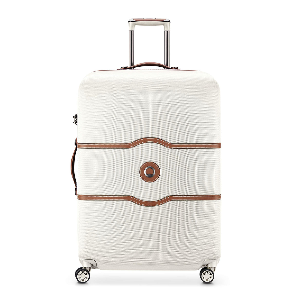 DELSEY Paris Chatelet Hardside Luggage with Spinner Wheels ( Champagne White , Checked-Large 28 Inch ) Champagne White Checked Large 28 Inch U3