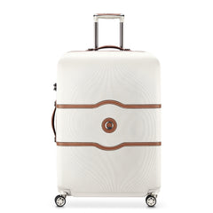 DELSEY Paris Chatelet Hardside Luggage with Spinner Wheels ( Champagne White , Checked-Large 28 Inch ) Champagne White Checked Large 28 Inch U3