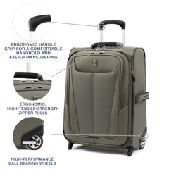 Travelpro Maxlite 5 Softside Expandable Upright 2 Wheel Luggage, Lightweight Suitcase, Men and Women ( Slate Green , Carry-on 20-Inch ) Slate Green Carry On 20 Inch U4