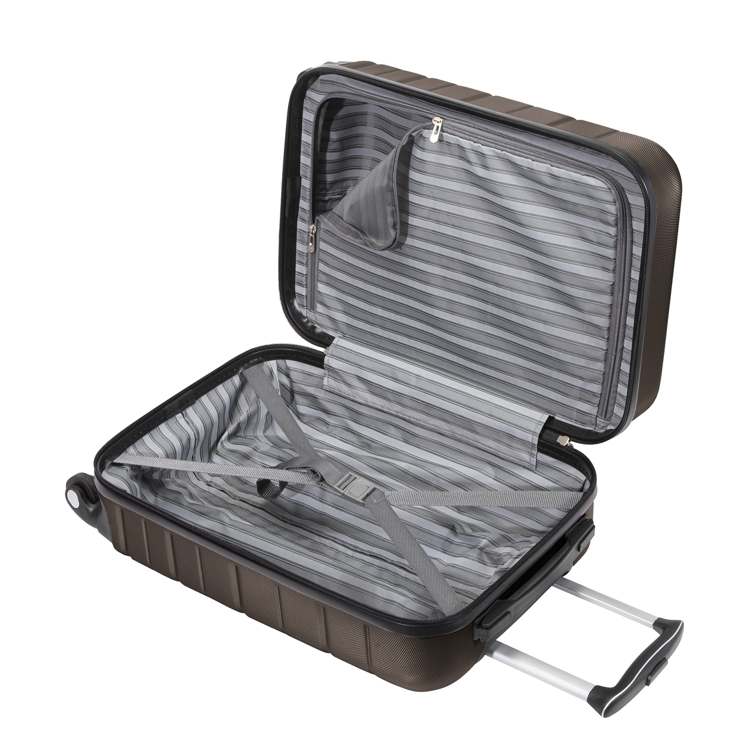 Skyway Epic 2.0 Hardside Lightweight and Durable ABS Shell Luggage, Spacious with Dual Spinning Wheels, Comfort Grip and Expandable, Men and Women ( Midnight , Carry-On 20-inch ) Midnight Carry On 20 Inch U1