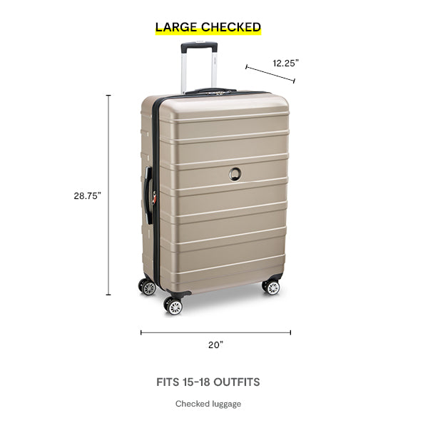 DELSEY Paris Margot Hardside Spinner Luggage Collection ( Gold , Checked Large 28 Inch ) Gold Checked Large 28 Inch U21