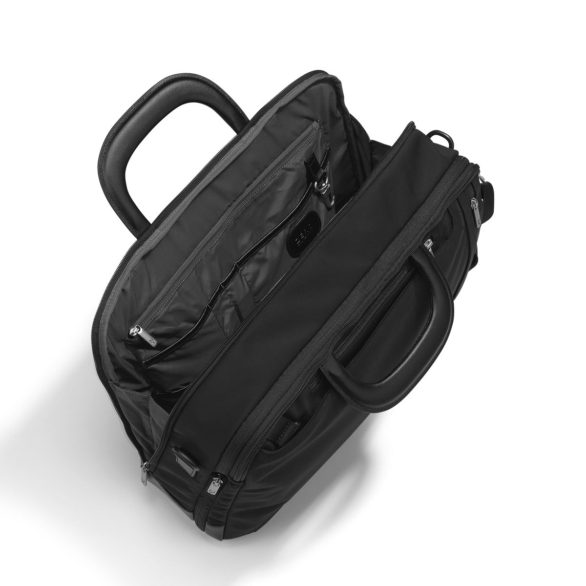 ZERO Halliburton The Journal Nylon Lightweight Briefcase Black Three Way Expandable Briefcase U2