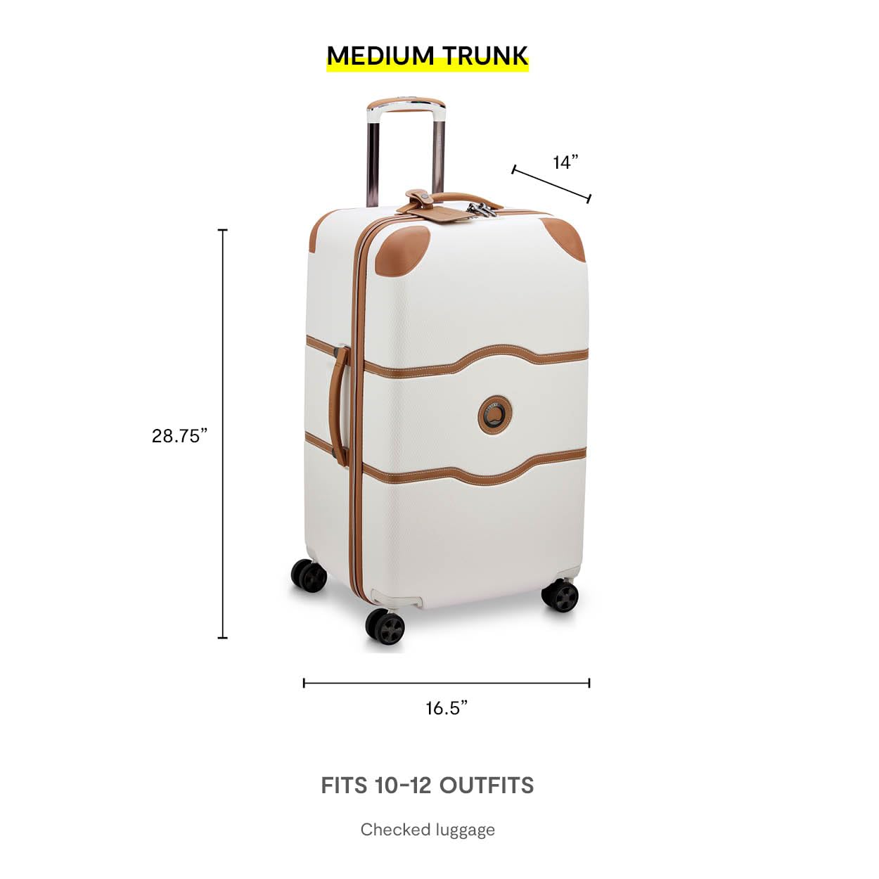 DELSEY Paris Chatelet Air 2.0 Hardside Luggage with Spinner Wheels ( Chocolate Brown , Checked-26 Inch Trunk ) Chocolate Brown Checked 26 Inch Trunk U4