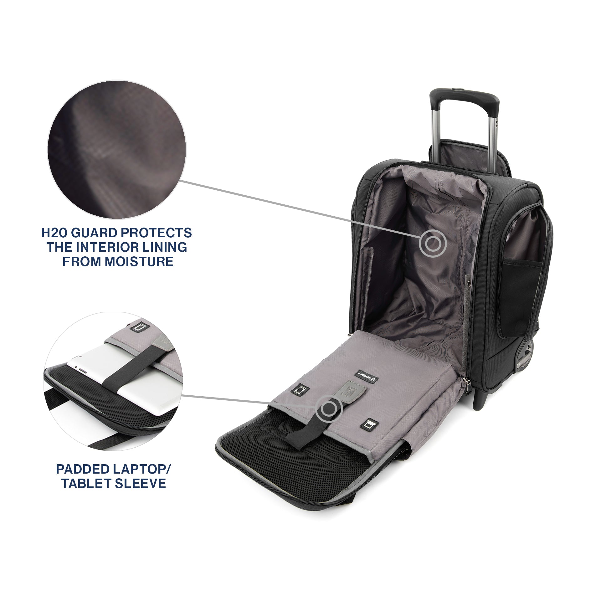 Travelpro Tourlite Softside Lightweight Rolling Underseat Compact Carry-On Upright 2 Wheel Bag, Men and Women, 15-Inch ( Black , One Size ) Black One Size U33
