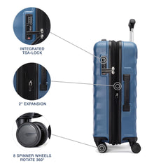 Travelpro Maxlite Air V2 Hardside Expandable Luggage, 8 Spinner Wheels, Lightweight Hard Shell Suitcase, TSA lock ( Ensign Blue , Carry On 21-Inch ) Ensign Blue Carry On 21 Inch U6