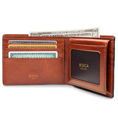 Bosca Men's Wallet, Dolce Leather Credit Wallet with I.D. Passcase ( Amber , One Size ) Amber One Size U1