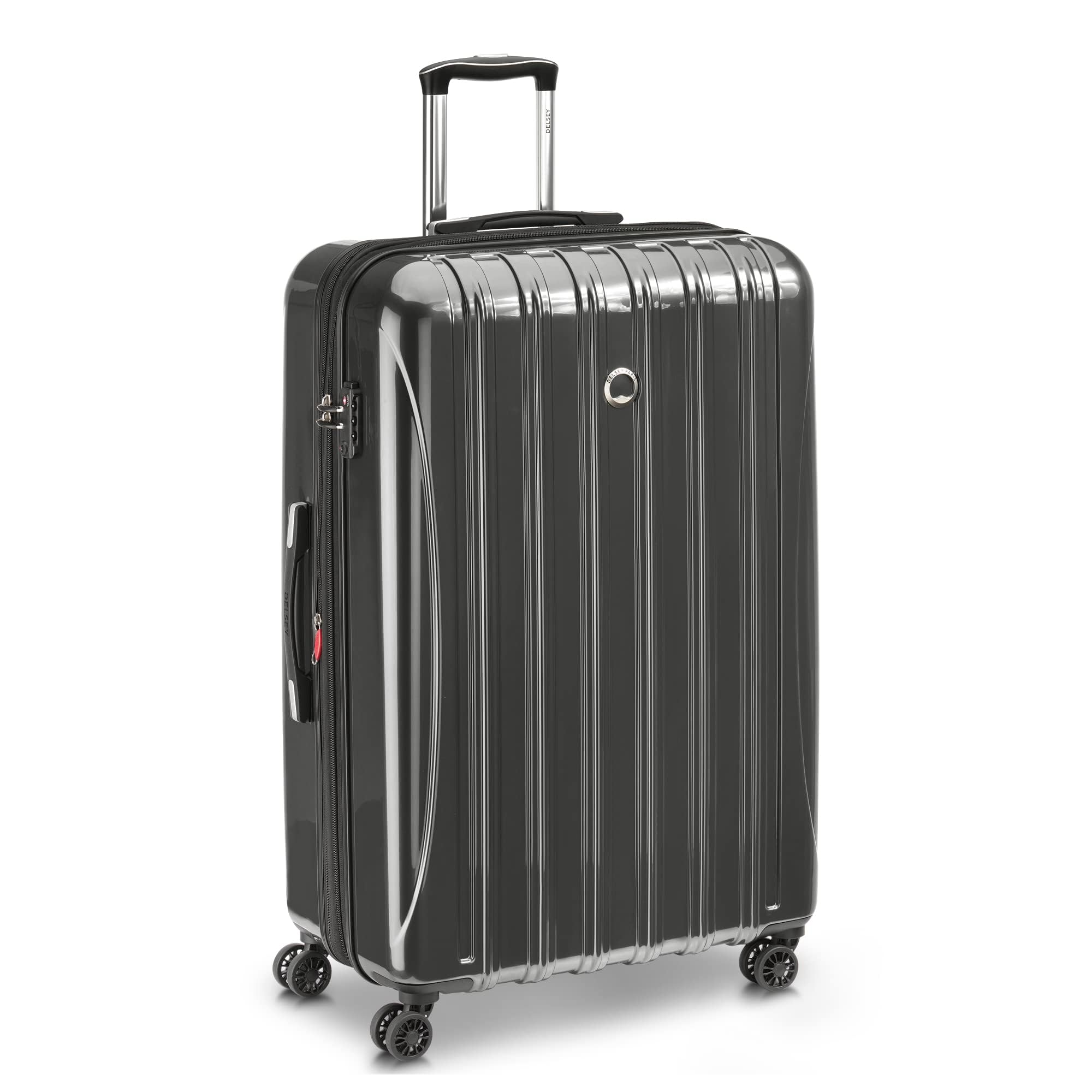 DELSEY Paris Helium Aero Hardside Expandable Luggage with Spinner Wheels ( Brushed Charcoal , Checked-Large 29 Inch ) Brushed Charcoal Checked Large 29 Inch U8