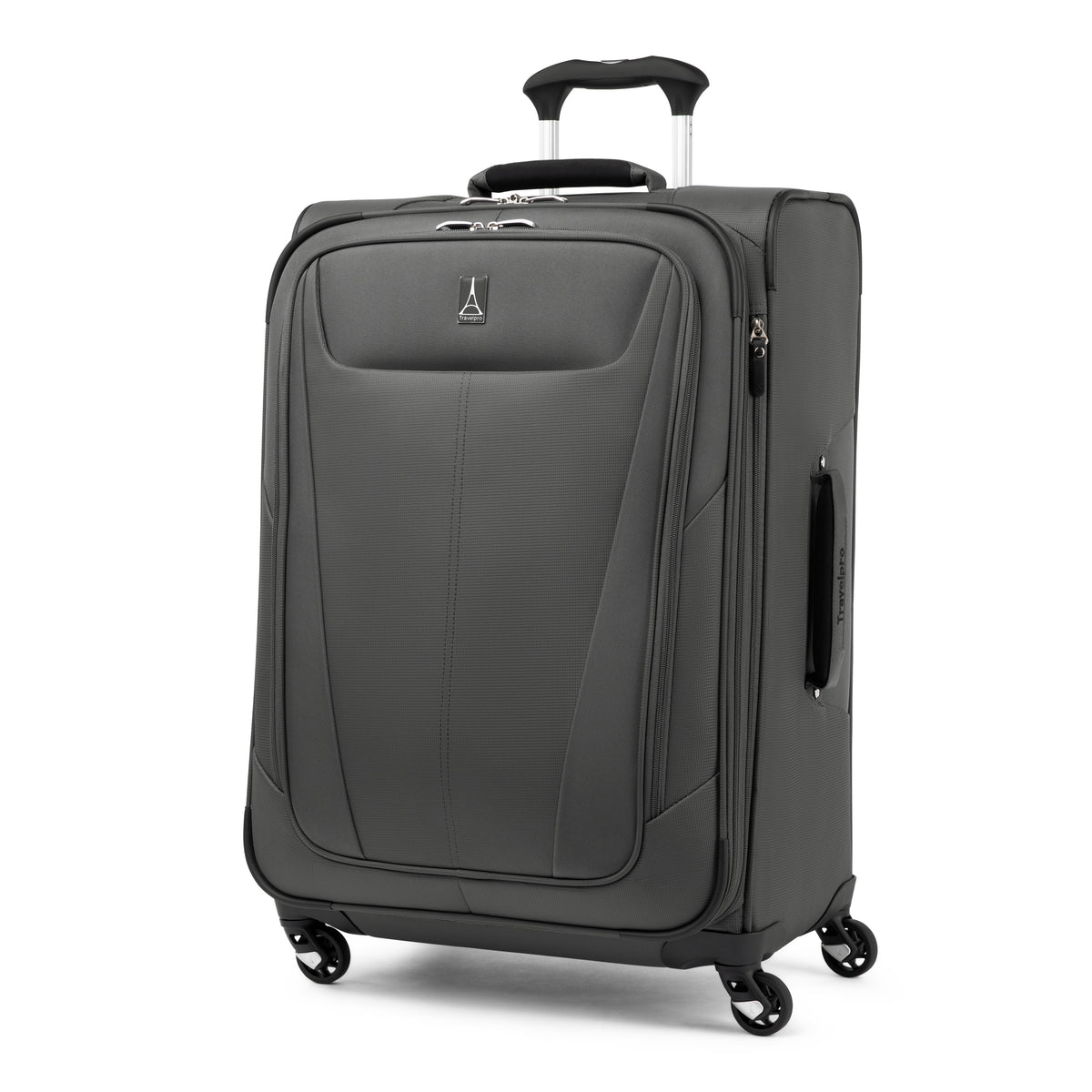 Travelpro Maxlite 5 Softside Expandable Luggage with 4 Spinner Wheels, Lightweight Suitcase, Men and Women ( Shadow Grey , Checked-Medium 25-Inch ) Shadow Grey Checked Medium 25 Inch U3