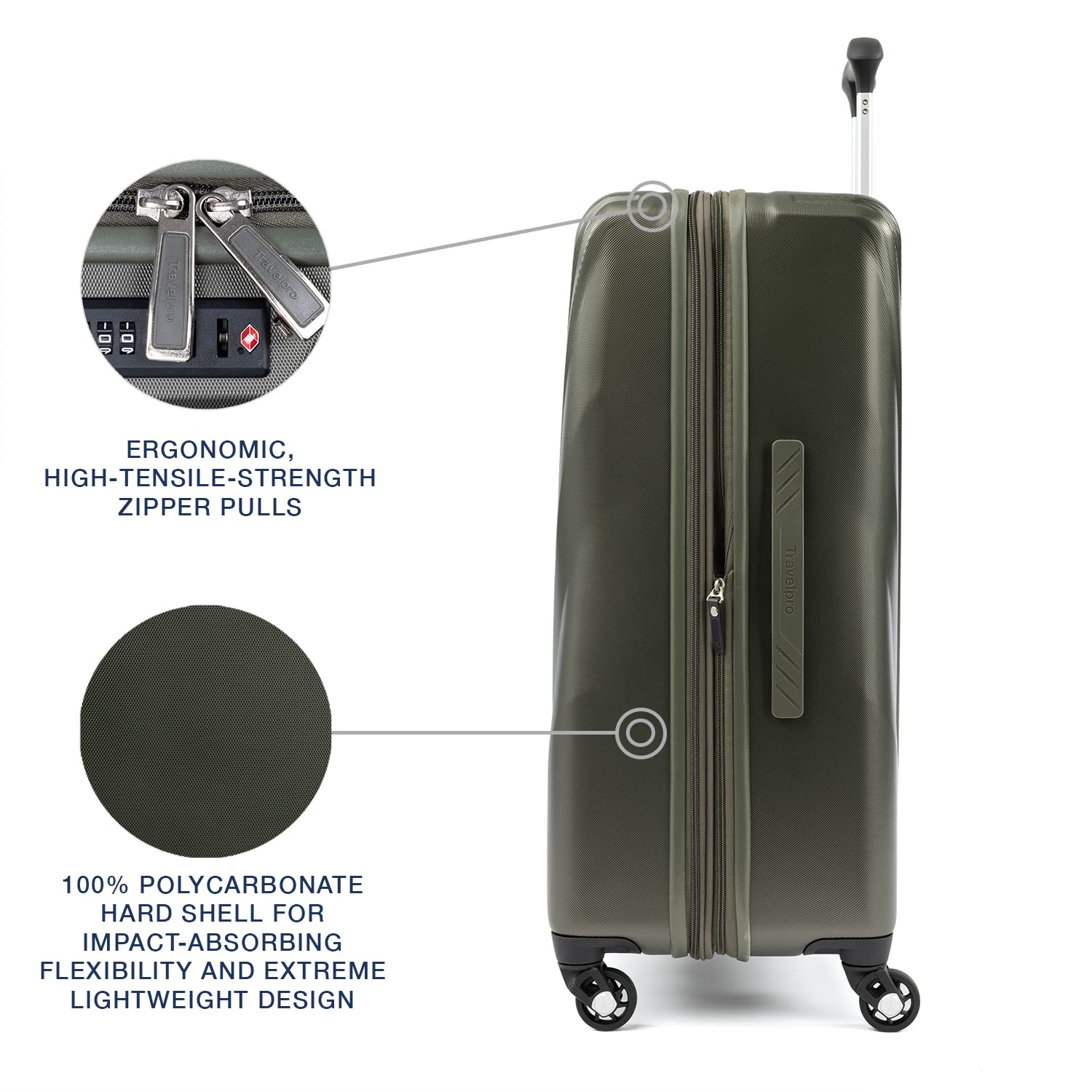 Travelpro Maxlite 5 Hardside Spinner Wheel Luggage Slate Green Checked Medium 25 Inch U2