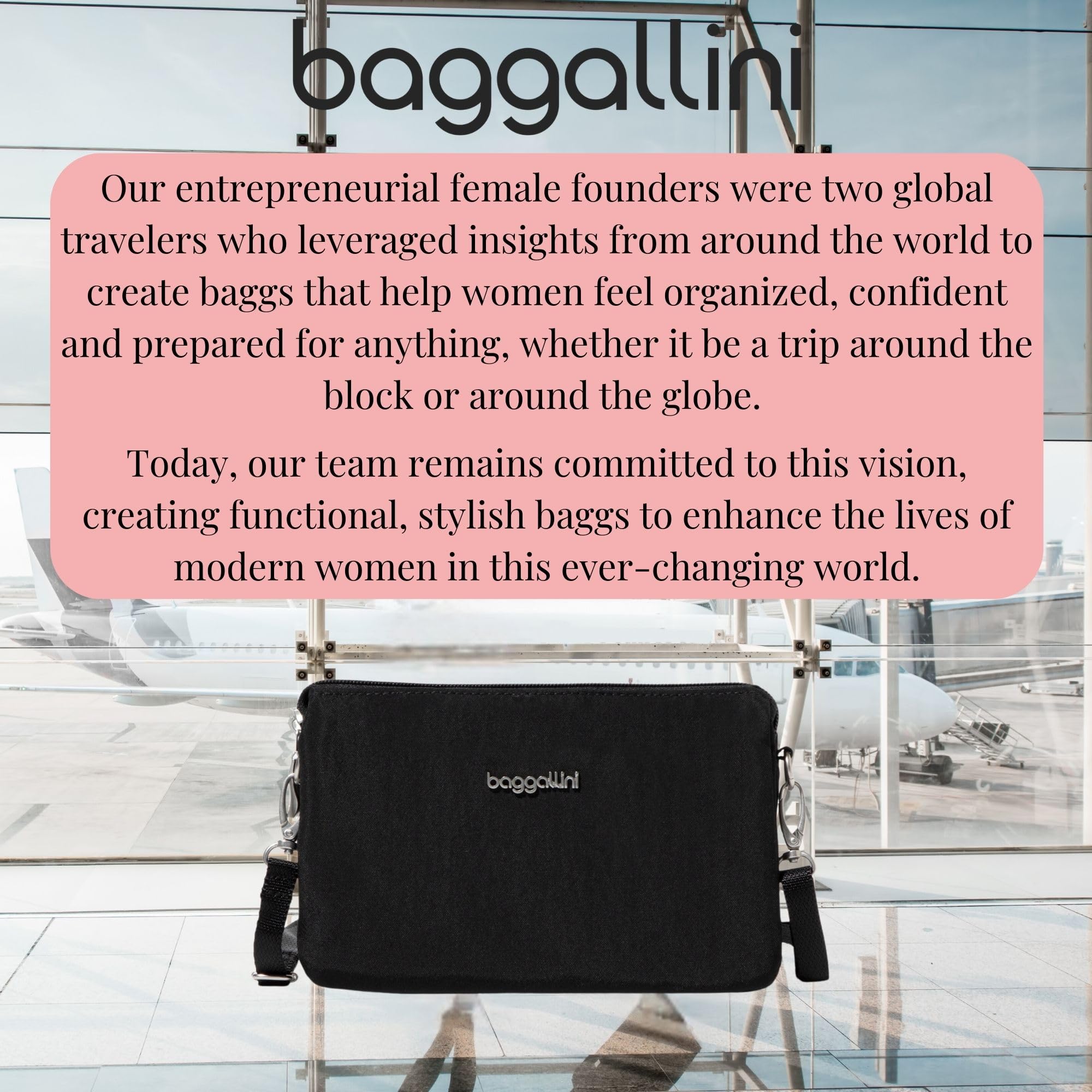 Baggallini The Only Mini Bag ( Black , One Size ) Black One Size U1