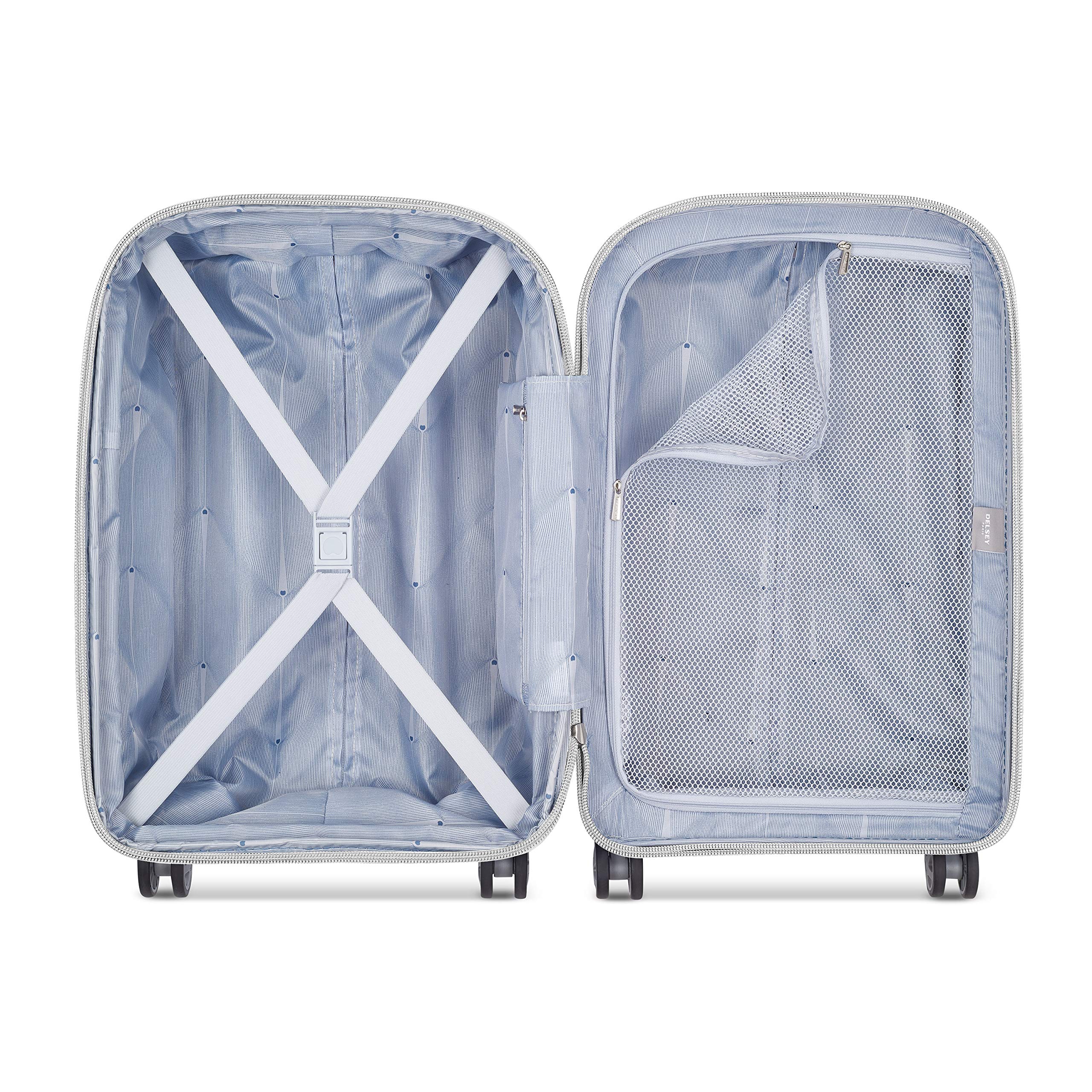 DELSEY Paris Clavel Hardside Expandable Luggage with Spinner Wheels WHITE Carry On 19 Inch U3