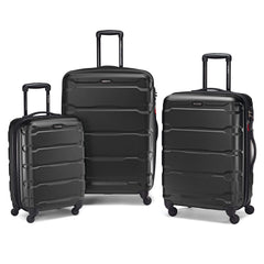 Samsonite Omni Pc Hardside Expandable Luggage with Spinner Wheels ( Black , 3-Piece Set (20/24/28) ) Black 3 Piece Set 20 24 28 U3