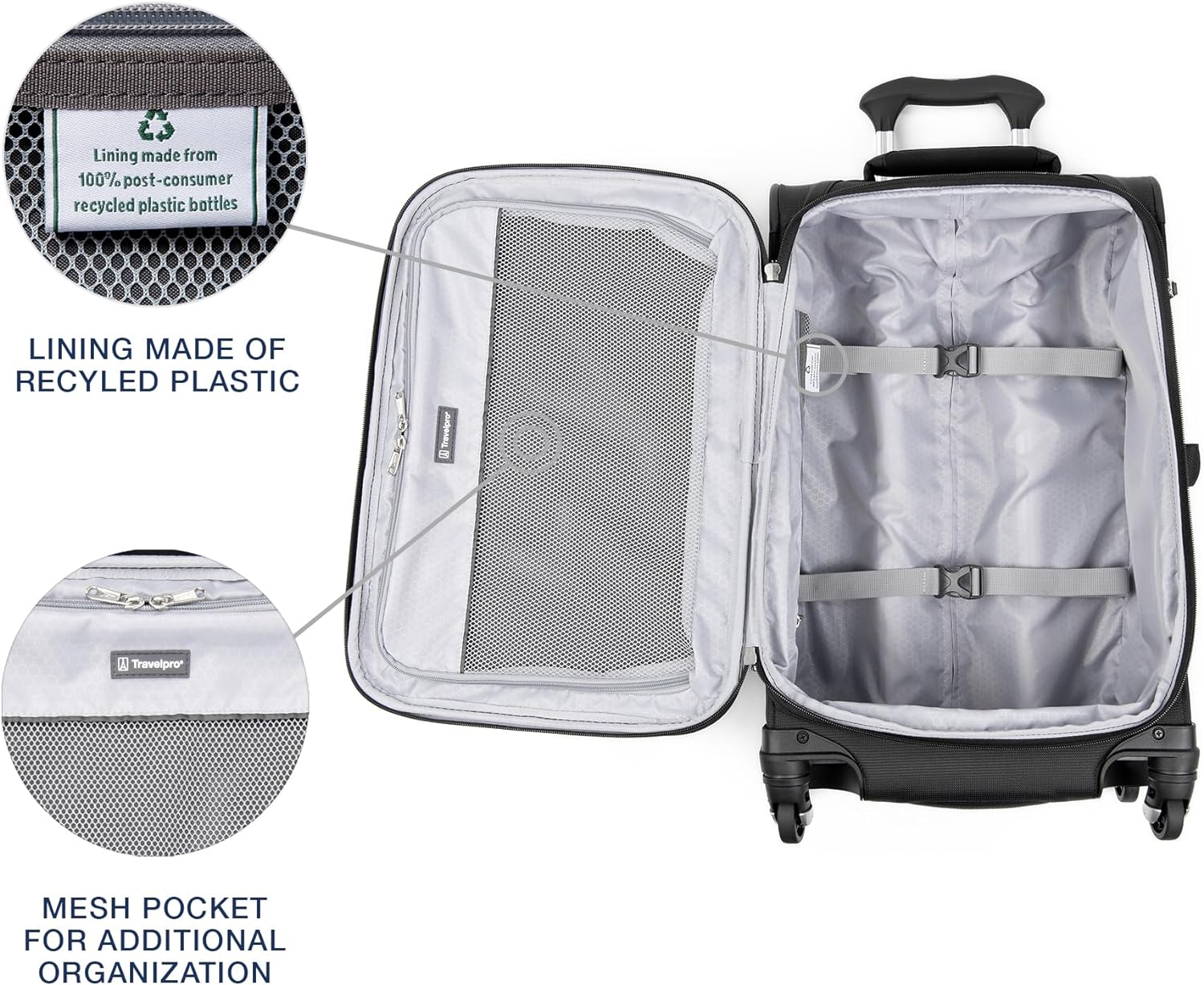 Travelpro Maxlite 5 Softside Expandable Upright 2 Wheel Luggage, Lightweight Suitcase, Men and Women ( Black , Carry-on 22-Inch ) Black Carry On 22 Inch U47