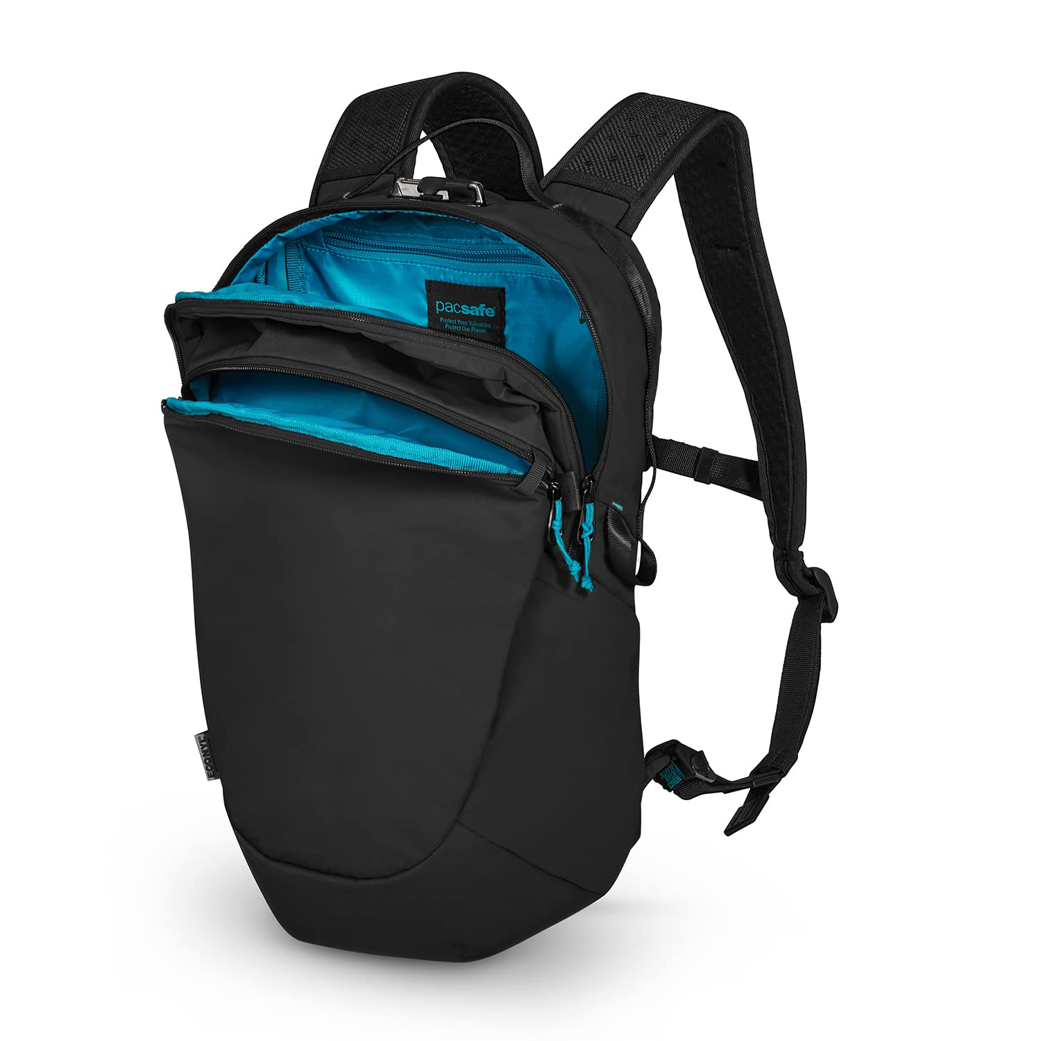 Pacsafe ECO 18L Anti Theft Backpack ( Econyl Black , One Size ) Econyl Black One Size U1