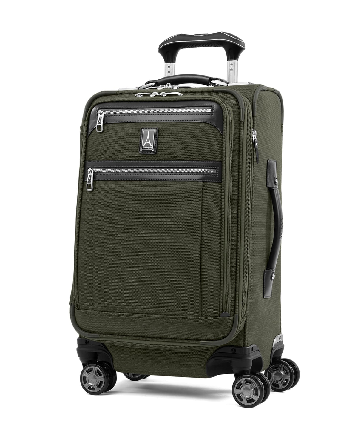 Travelpro Platinum Elite Softside Expandable Checked Luggage, 8 Wheel Spinner Large Suitcase, TSA Lock, Men and Women ( Pilot Green , Carry-On 21-Inch ) Pilot Green Carry On 21 Inch U1