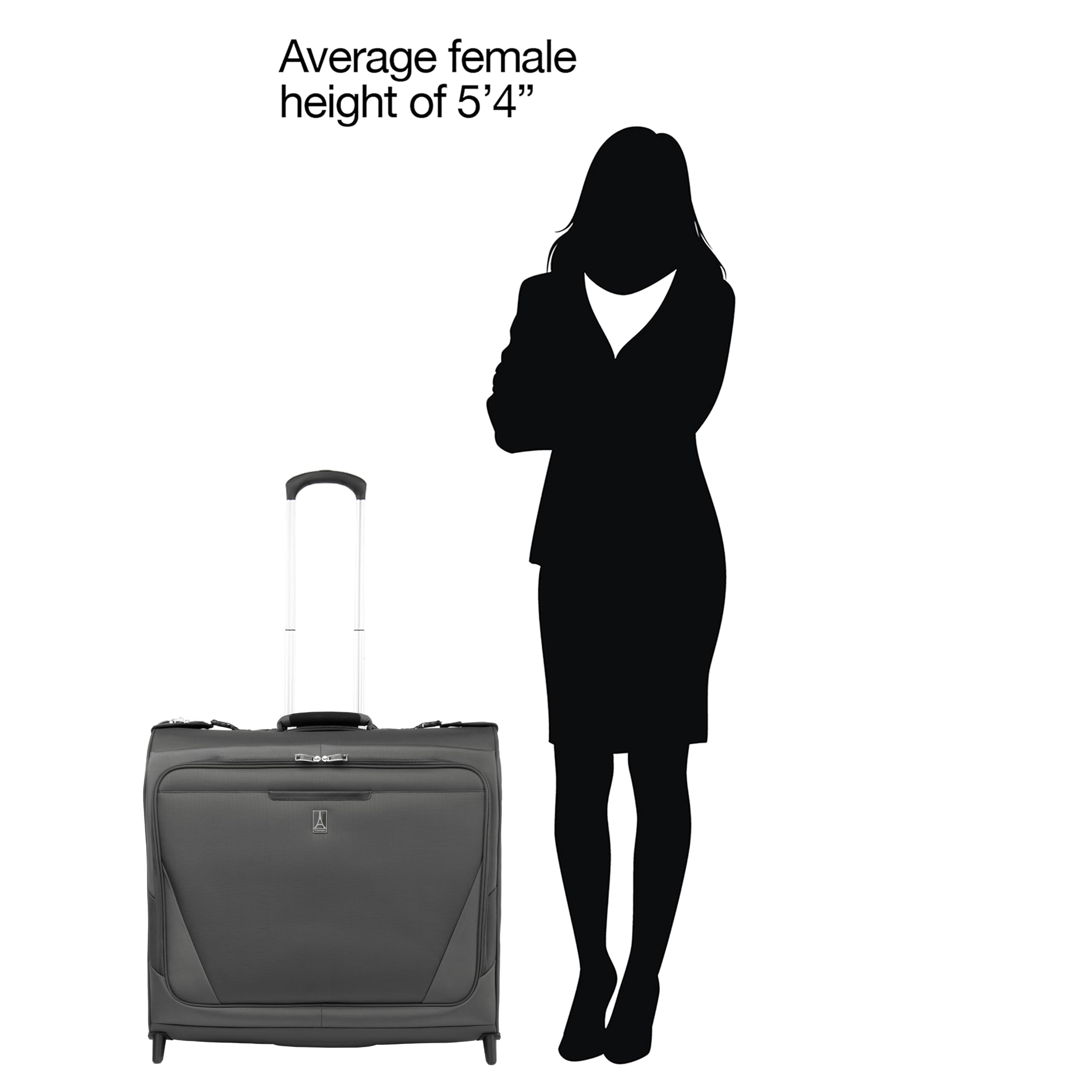 Travelpro Maxlite Lightweight Check-in Upright 2-Wheel Rolling Garment Bag, Men and Women, Business, Travel Shadow Grey 24 Inch U5