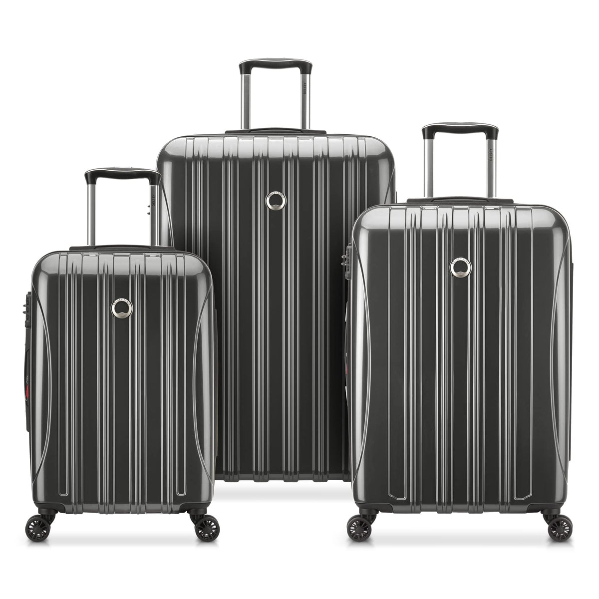 DELSEY Paris Helium Aero Hardside Expandable Luggage with Spinner Wheels ( Titanium , 3-Piece Set (21/24/28) ) Titanium 3 Piece Set 21 24 28 U1