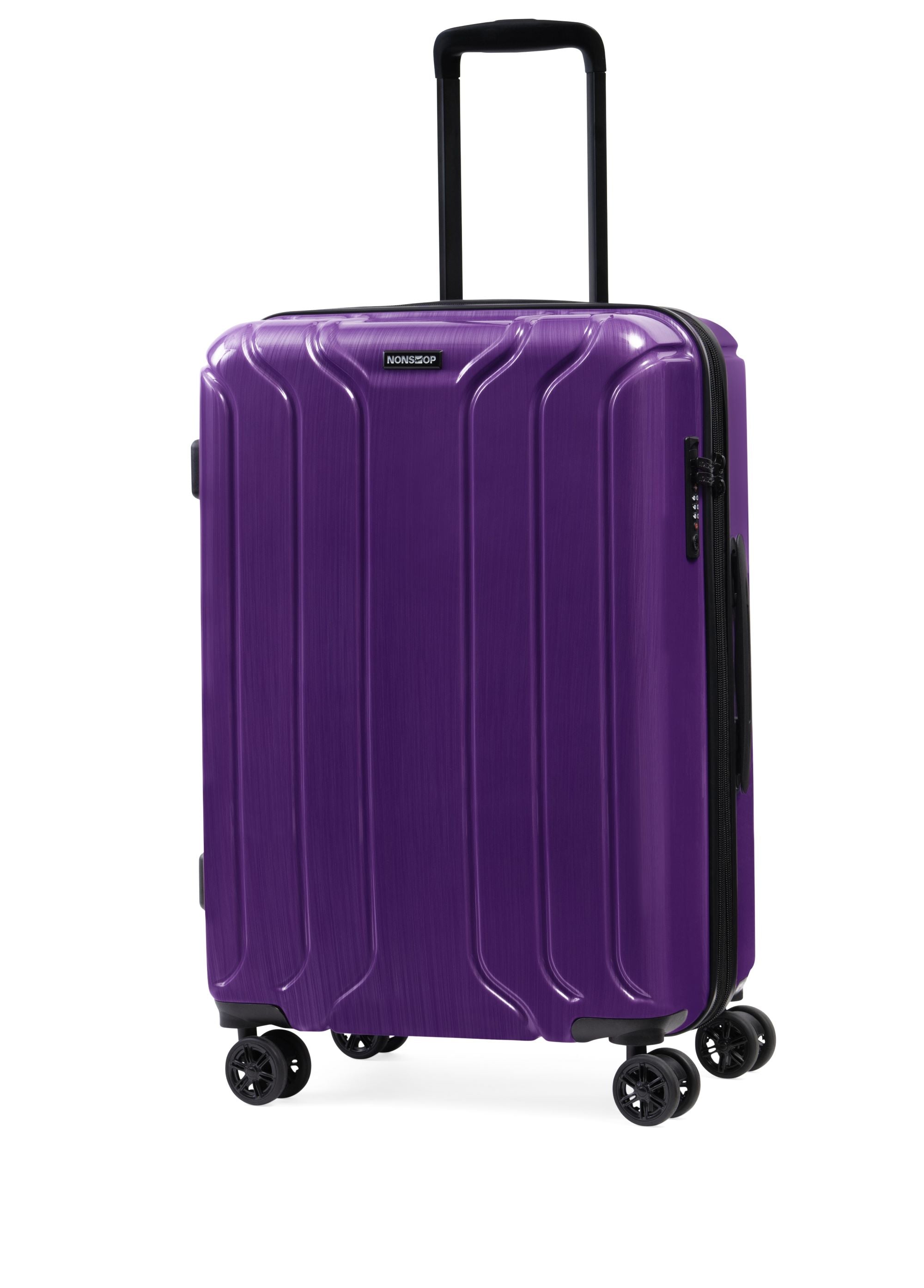 NONSTOP New York Elite Luggage Expandable Lightweight Spinner Wheels hard side shell Travel Suitcase Set, TSA Lock, Double USB Port, 3 packing cubes ( Purple , 3-piece Set (20/24/28) ) Purple 3 Piece Set 20 24 28 U1