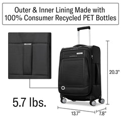 Samsonite UpLIFT Lightweight Softside Expandable Luggage ( Black , Carry-On ) Black Carry On U4