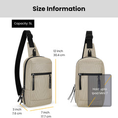 Sherpani Metro, Anti Theft Travel Sling Bag, Sling Backpack, Crossbody Backpack, Sling Bag for Women ( Straw , One Size ) Straw One Size U1