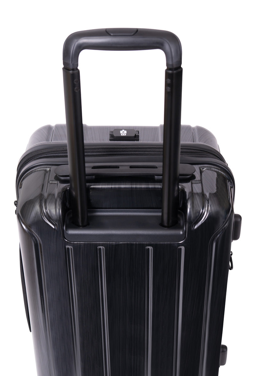 NONSTOP New York Elite Luggage Expandable Lightweight Spinner Wheels hard side shell Travel Suitcase Set, TSA Lock, Double USB Port, 3 packing cubes ( Black , 3-piece Set (20/24/28) ) Black 3 Piece Set 20 24 28 U1