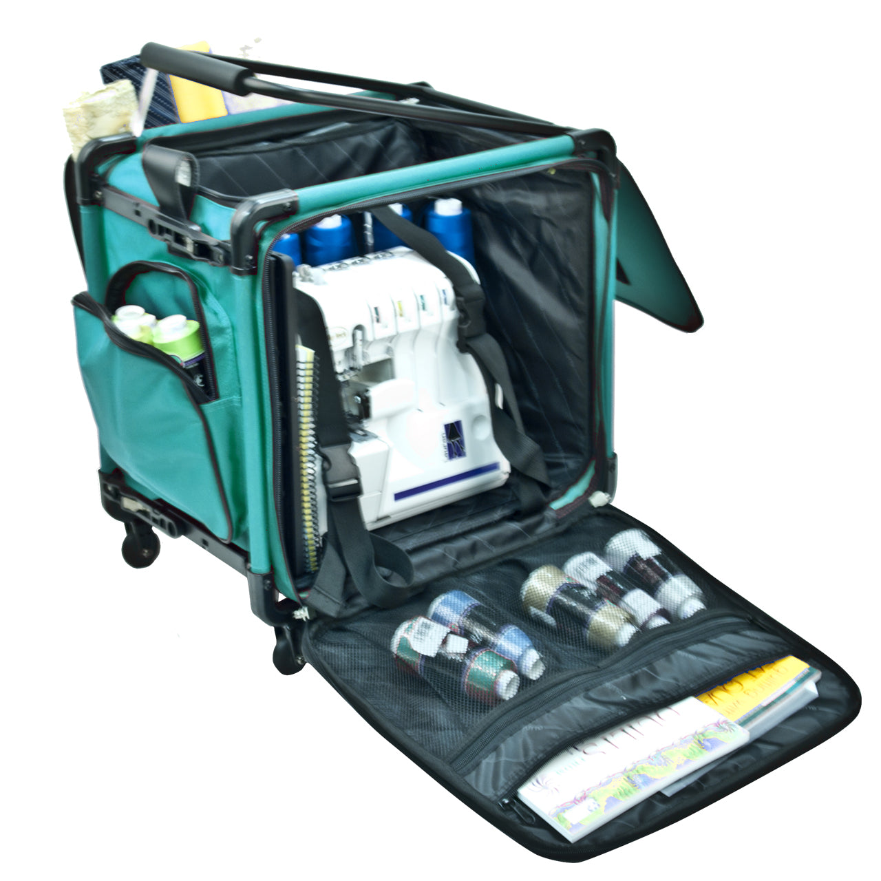 Tutto Serger Tote on Wheels Turquoise 17 U1